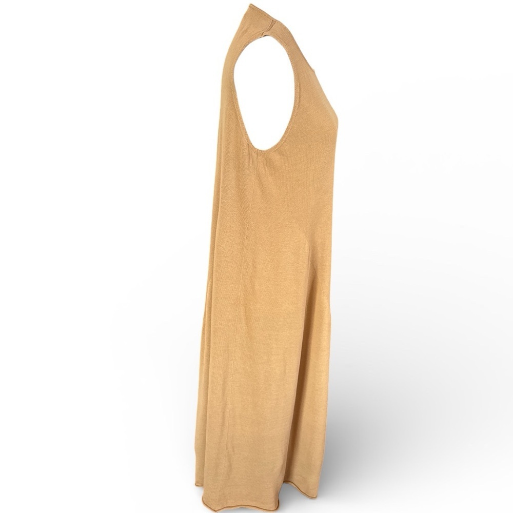 Vince Pale Walnut Shirred Cotton Tank Maxi Dress Sz L - Picture 6 of 12